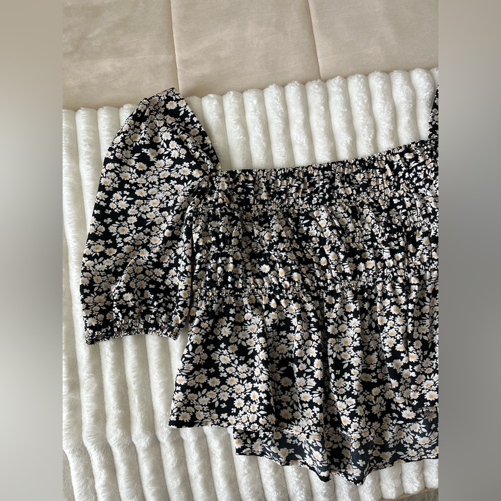 ASOS Floral Black and White Floral Women's Top